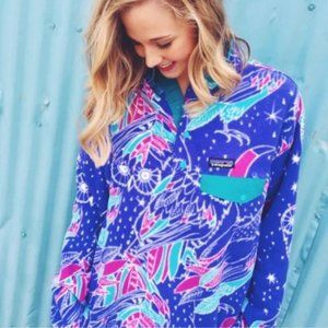 RARE Patagonia Synchilla Fleece Pullover Moon Owl Harvest Blue